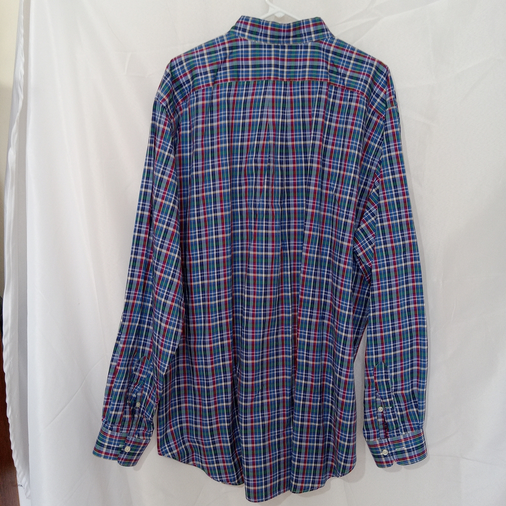 Ralph Lauren Shirt Mens 2XLT Blue Plaid Classic Fit Button Down Cotton Preppy - Picture 8 of 15